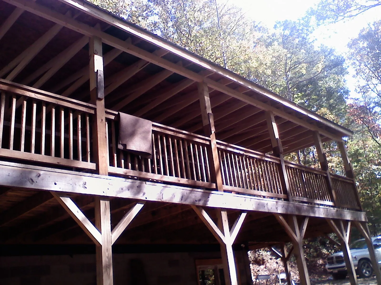 Timber framing under a new elevated porch and deck — Roof Leak Repair in Maryknoll by Roofing Brothers